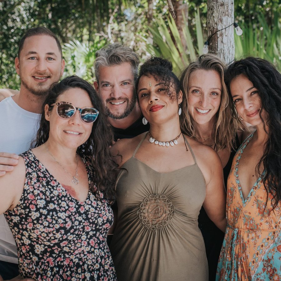 A community group of retreat guests
